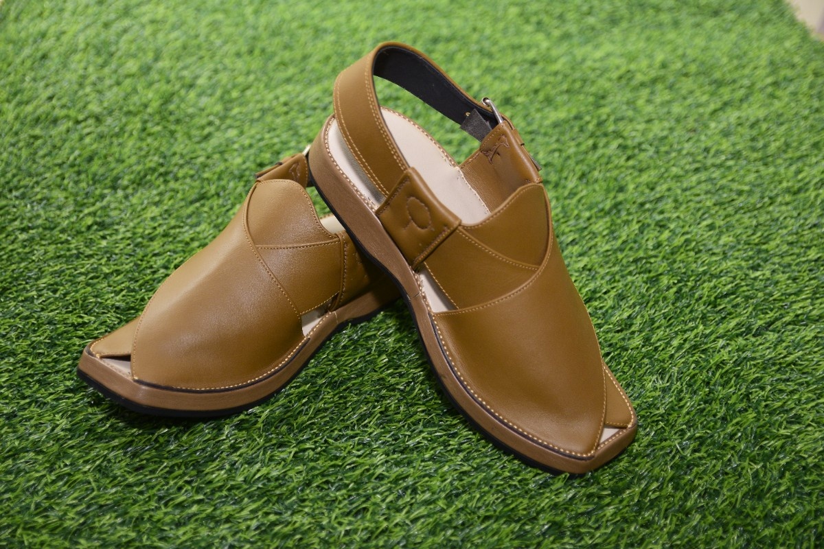 Cardamom Color Peshawari Chappal – Medicated PU Sole
