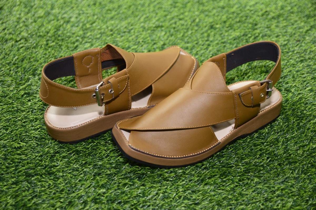 Hover Thumbnail Cardamom Color Peshawari Chappal – Medicated PU Sole